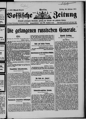 Vossische Zeitung on Feb 26, 1915