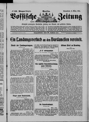 Vossische Zeitung on Mar 6, 1915
