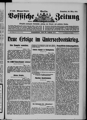 Vossische Zeitung on Mar 20, 1915