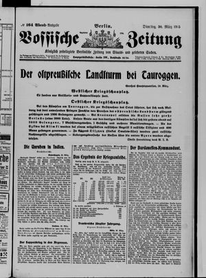 Vossische Zeitung on Mar 30, 1915