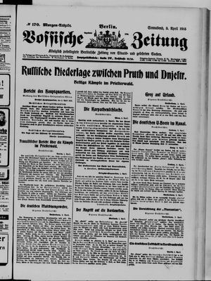 Vossische Zeitung on Apr 3, 1915