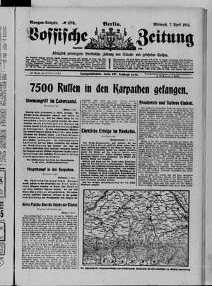 Vossische Zeitung on Apr 7, 1915