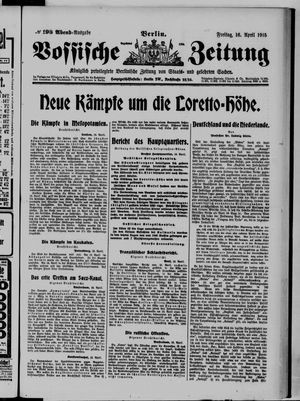 Vossische Zeitung on Apr 16, 1915