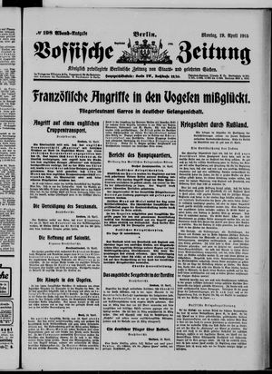 Vossische Zeitung on Apr 19, 1915