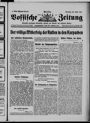 Vossische Zeitung on Apr 20, 1915