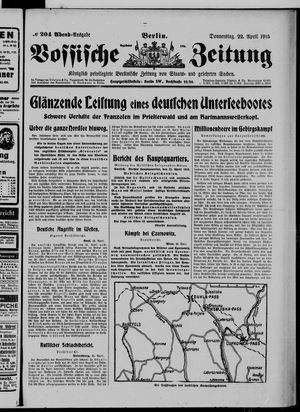 Vossische Zeitung vom 22.04.1915