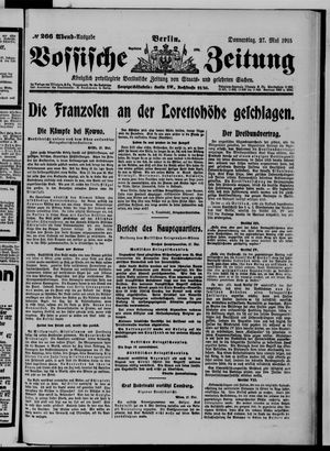 Vossische Zeitung vom 27.05.1915
