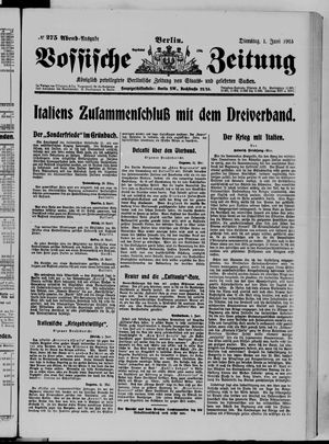Vossische Zeitung vom 01.06.1915