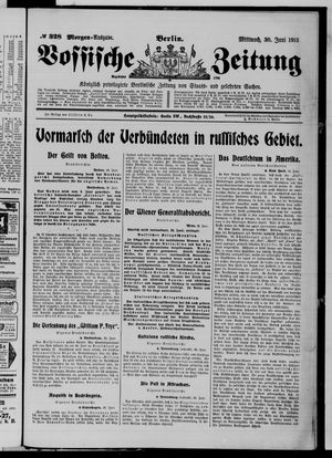 Vossische Zeitung on Jun 30, 1915