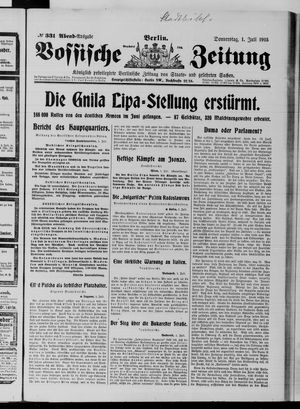 Vossische Zeitung vom 01.07.1915