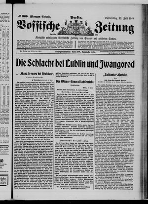 Vossische Zeitung vom 22.07.1915
