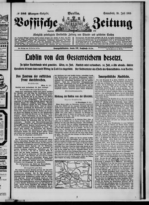Vossische Zeitung vom 31.07.1915