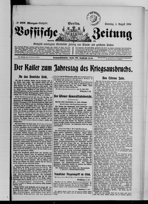 Vossische Zeitung vom 01.08.1915