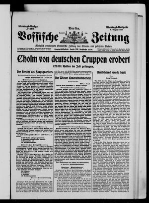 Vossische Zeitung on Aug 2, 1915