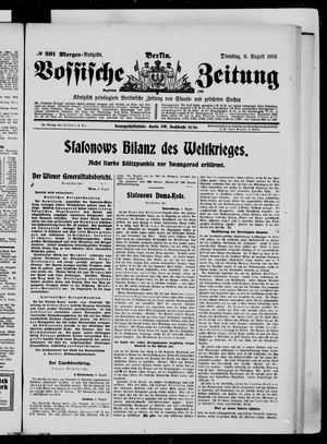 Vossische Zeitung vom 03.08.1915