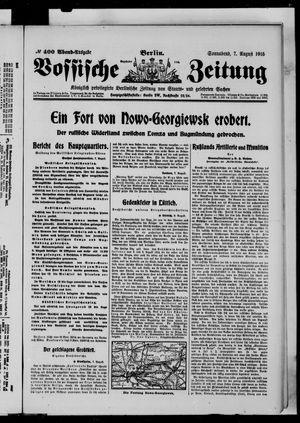 Vossische Zeitung vom 07.08.1915