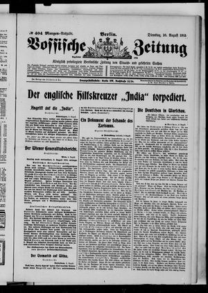 Vossische Zeitung vom 10.08.1915