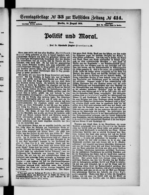 Vossische Zeitung on Aug 15, 1915