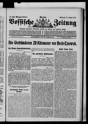 Vossische Zeitung vom 18.08.1915