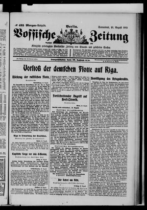 Vossische Zeitung on Aug 21, 1915