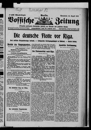 Vossische Zeitung on Aug 21, 1915