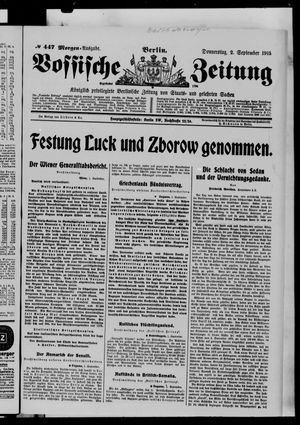 Vossische Zeitung vom 02.09.1915