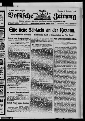 Vossische Zeitung on Sep 7, 1915