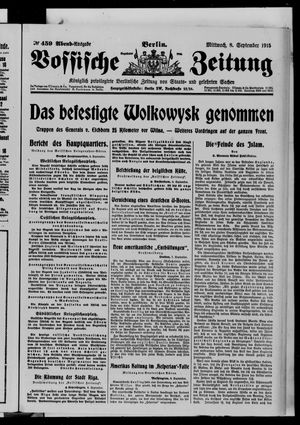 Vossische Zeitung vom 08.09.1915