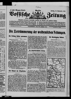 Vossische Zeitung vom 10.09.1915