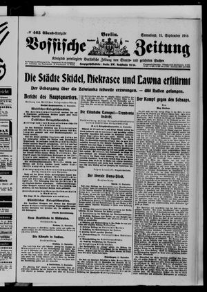 Vossische Zeitung vom 11.09.1915