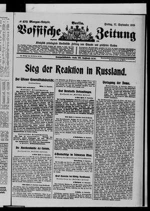 Vossische Zeitung vom 17.09.1915