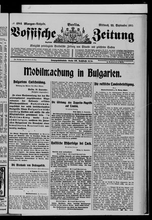 Vossische Zeitung vom 22.09.1915