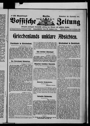 Vossische Zeitung vom 25.09.1915