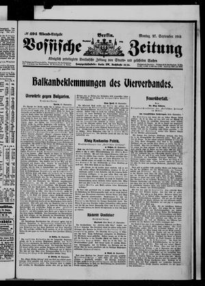 Vossische Zeitung vom 27.09.1915