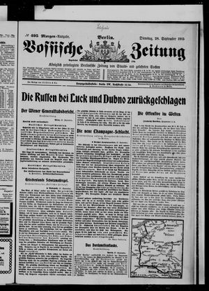 Vossische Zeitung vom 28.09.1915