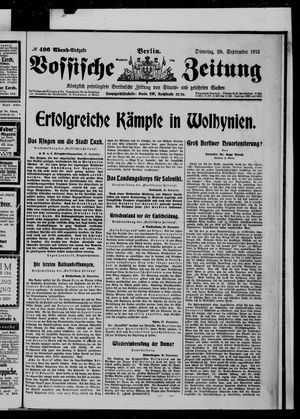 Vossische Zeitung vom 28.09.1915