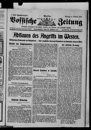 Vossische Zeitung on Oct 4, 1915