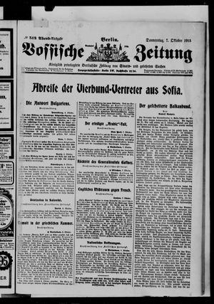 Vossische Zeitung vom 07.10.1915