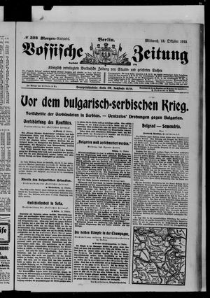 Vossische Zeitung vom 13.10.1915
