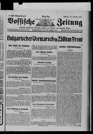 Vossische Zeitung on Oct 18, 1915