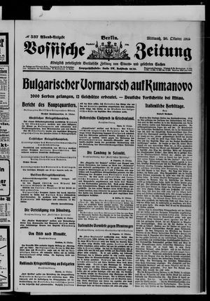 Vossische Zeitung on Oct 20, 1915