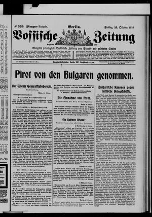 Vossische Zeitung vom 29.10.1915