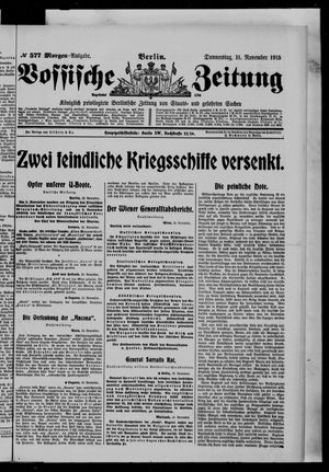 Vossische Zeitung vom 11.11.1915