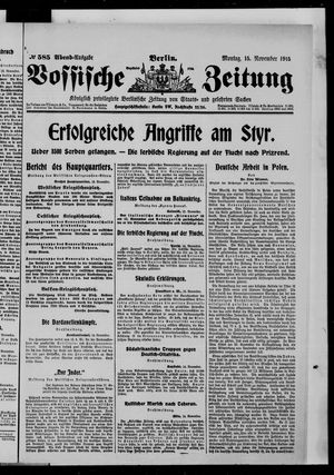 Vossische Zeitung vom 15.11.1915