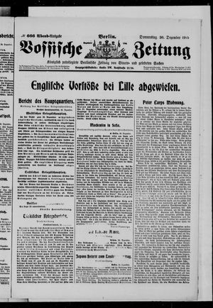 Vossische Zeitung vom 30.12.1915