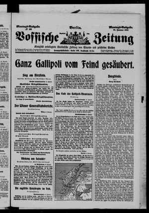 Vossische Zeitung on Jan 10, 1916