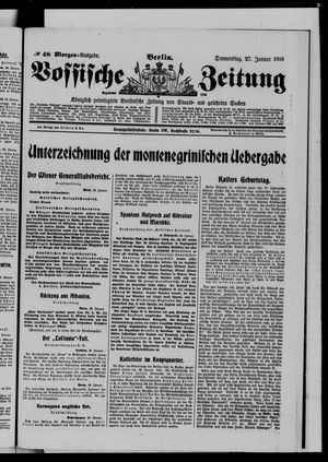 Vossische Zeitung on Jan 27, 1916