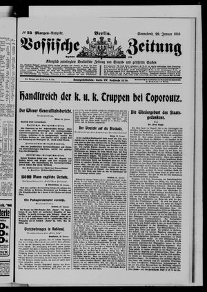 Vossische Zeitung on Jan 29, 1916