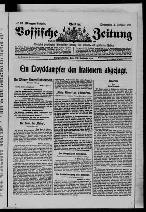 Vossische Zeitung vom 03.02.1916