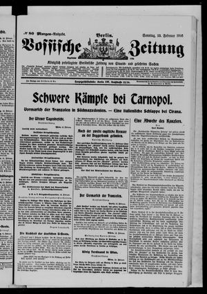 Vossische Zeitung on Feb 13, 1916